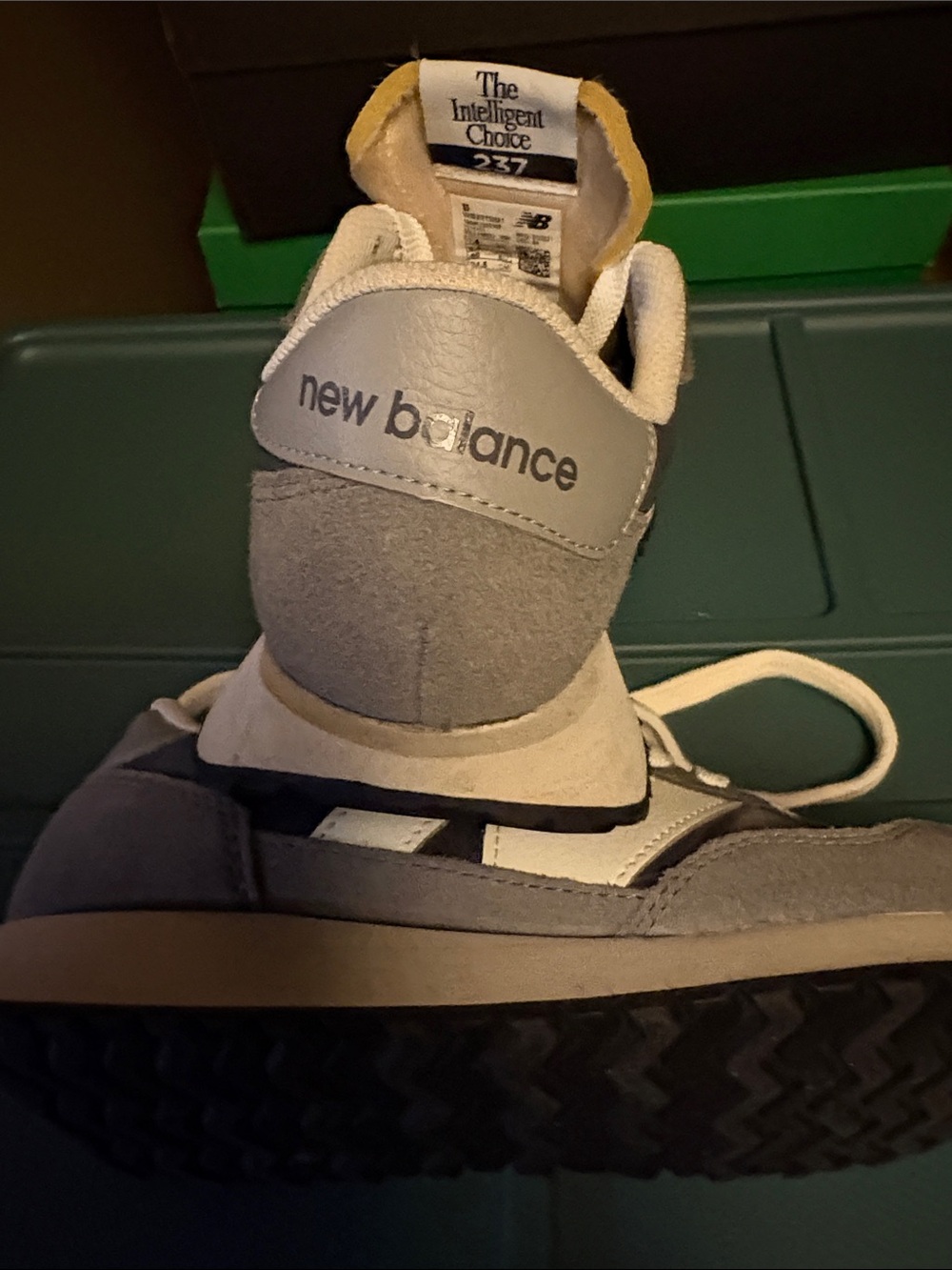 New Balance Women's Gray and White Lace-Up Sneakers - Picture 3 of 3